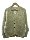 【中古】NEW ZEALAND HANDKNITS/フィッシャーマンカーディガン/ウール/アイボリー/くるみボタン【メンズウェア】
