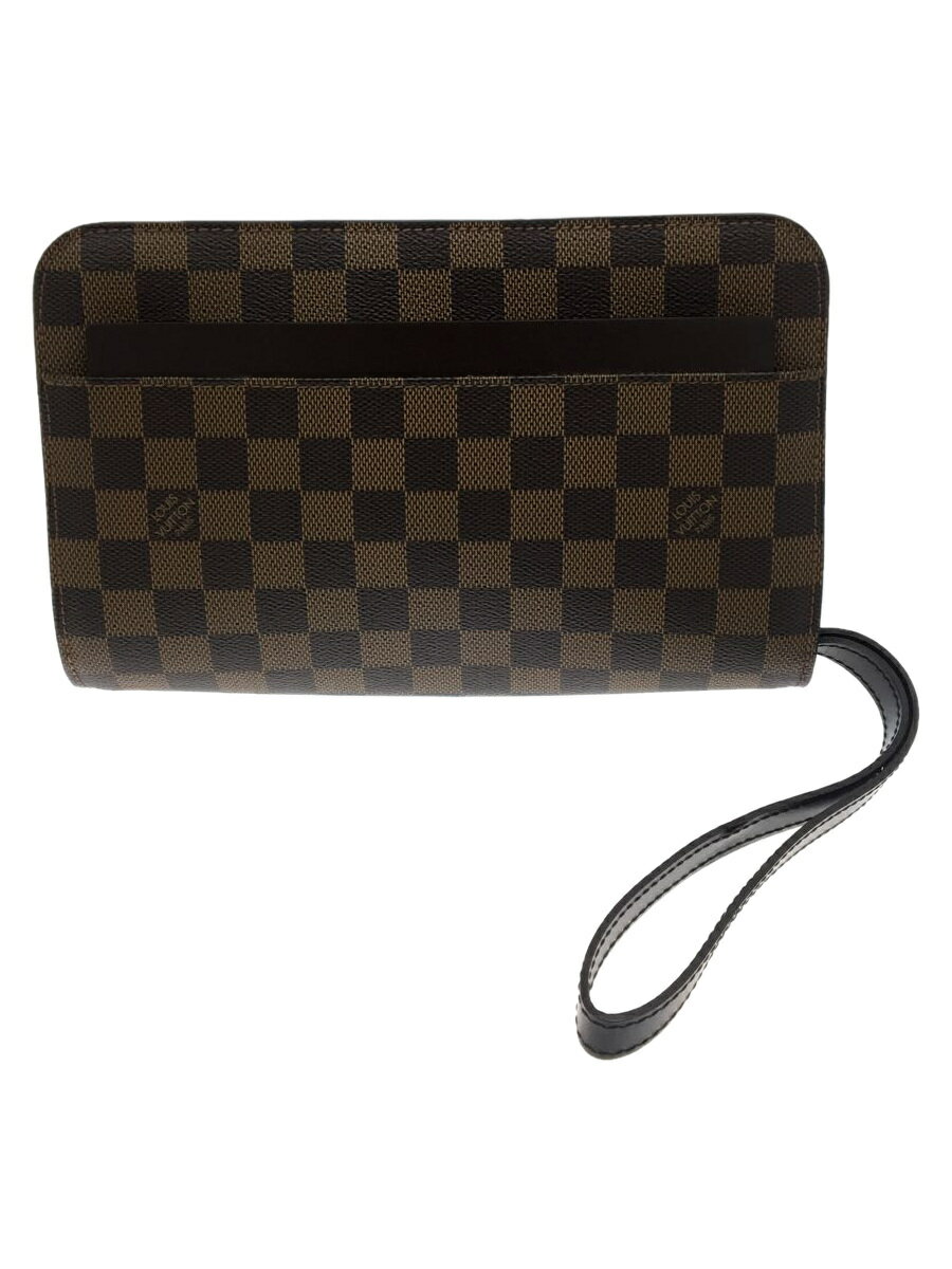 【中古】LOUIS VUITTON◆サンルイ_ダミエ・エベヌ_BRW/PVC/BRW【バッグ】