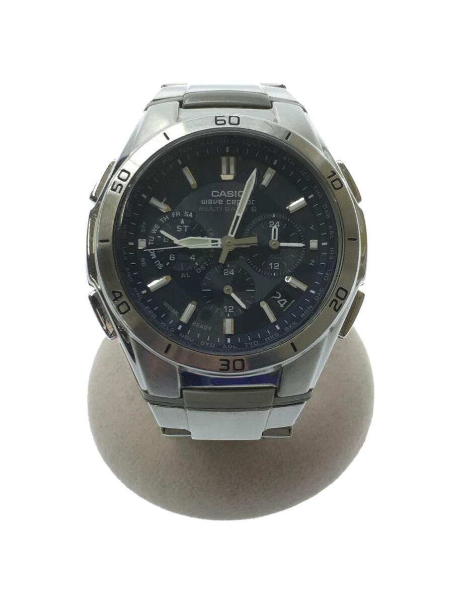 【中古】CASIO◆ソーラー腕時計・WAVE