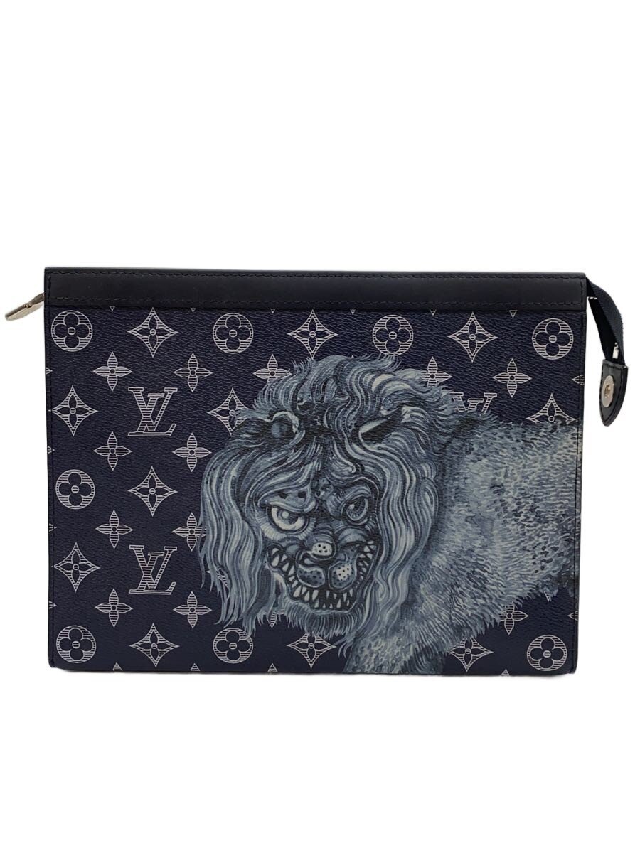 LOUIS VUITTON - 【中古】LOUIS VUITTON◆クラッチバッグ/レザー/BLK/モノグラム/M66639【バッグ】