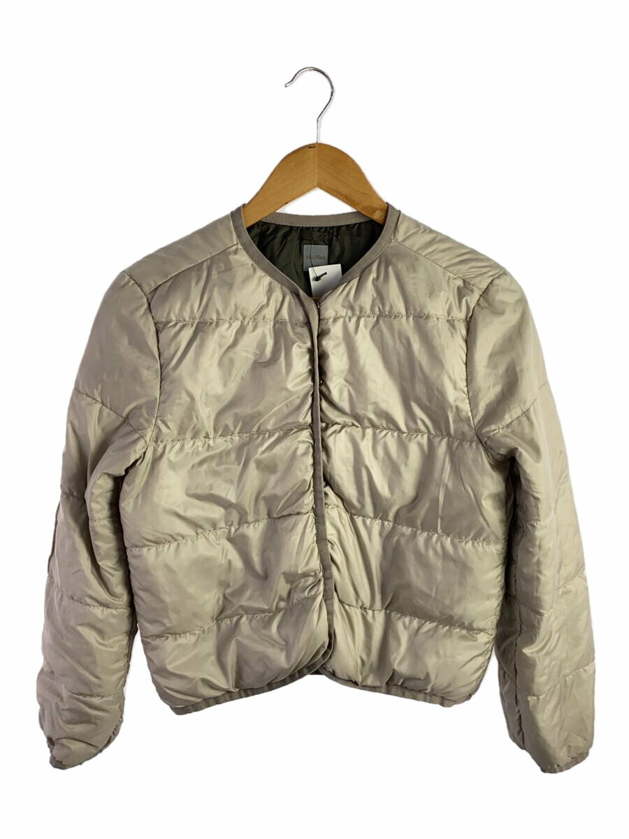 【中古】MAX MARA◆puffer/リバーシブル/ダウンジャケット/36/コットン/948607166//【レディースウェア】