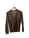 【中古】filippo de laurentiis◆シルク混カーディガン(薄手)/44/リネン/BRW/無地【メンズウェア】