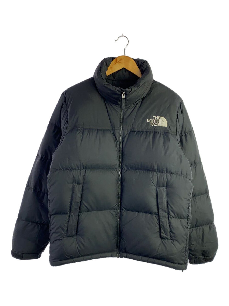 【中古】THE NORTH FACE◆NUPTSE JACKET_ヌプシジャケット/L/ナイロン/BLK/無地【メンズウェア】