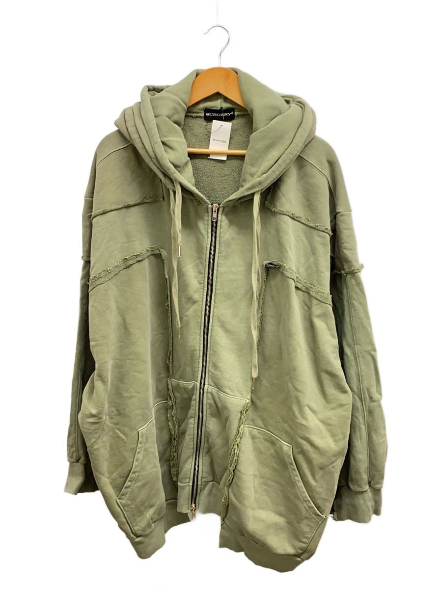 SURGERY◆surgery remake over pigment hood jacket/パーカー/コットン/グリーン