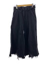【中古】DIESEL◆ウエストフリル/バギーパンツ/ワイドパンツ/26/コットン/BLK/無地【レディースウェア】