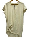 【中古】Rick Owens◆リックオウエンス/17SS/VネックアシンメトリーTシャツ/4/コットン/BEG/RP17F7206-JE【メンズウェア】