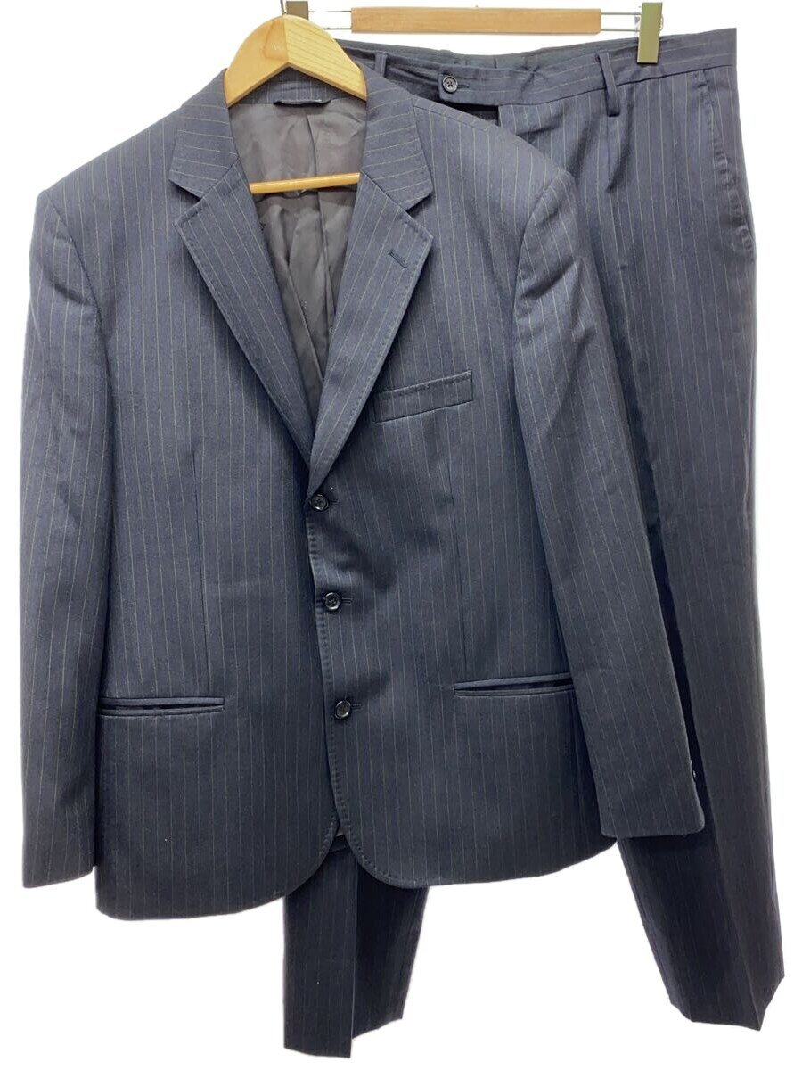 【中古】DOLCE&GABBANA◆3B/テーラードジャケット/セットアップ/54/ウール/BLK/ストライプ【メンズウェア】