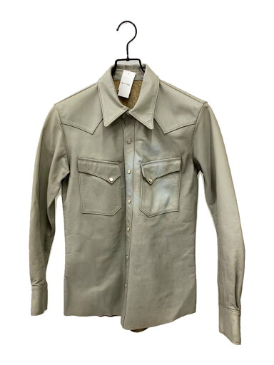 【中古】革シャツ/長袖シャツ/--/--/GRY/無地【メンズウェア】 【中古】革シャツ/長袖シャツ/--/--/GRY/無地【メンズウェア】