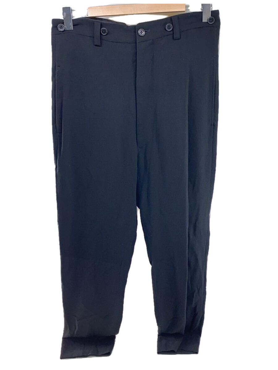 【中古】yohji yamamoto POUR HOMME◆ボトム/S/レーヨン/BLK/HU-P11-241【メンズウェア】