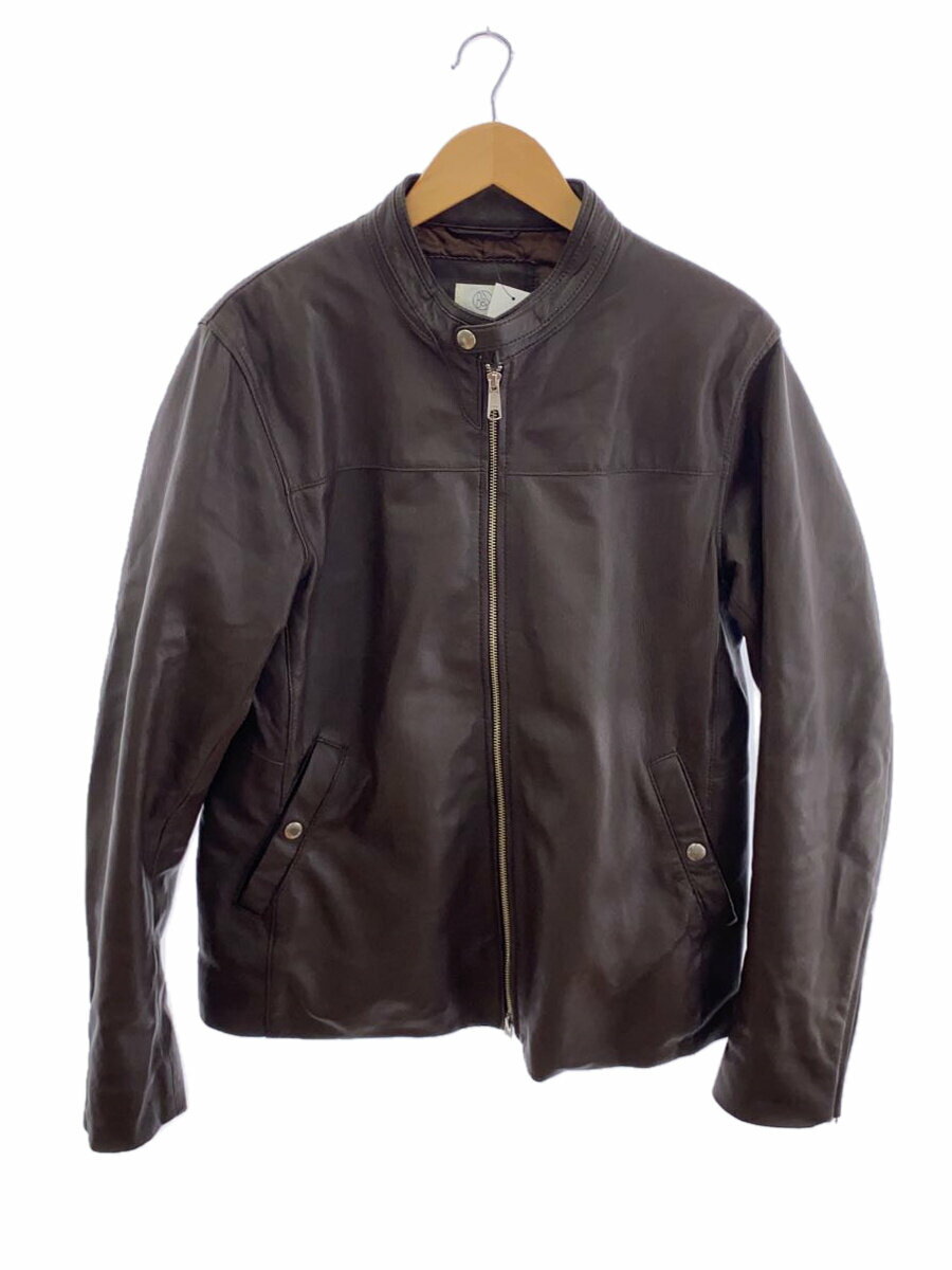 【中古】BEAUTY&YOUTH UNITED ARROWS◆レザージャケット・ブルゾン/XL/山羊革/BRW/無地【レディースウェア】