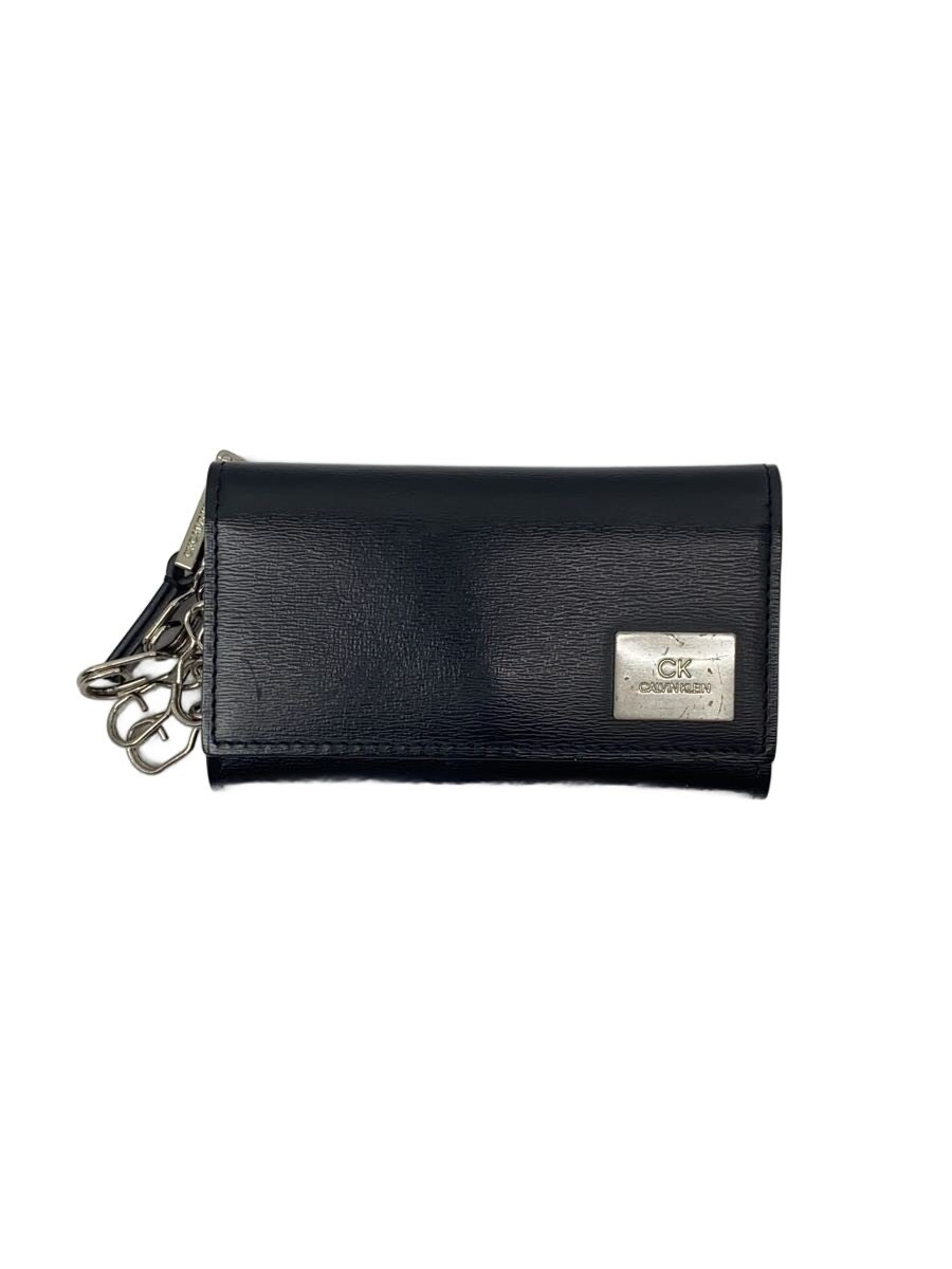 【中古】CK Calvin Klein◆キーケース/レザー/BLK/無地/メンズ【服飾雑貨他】