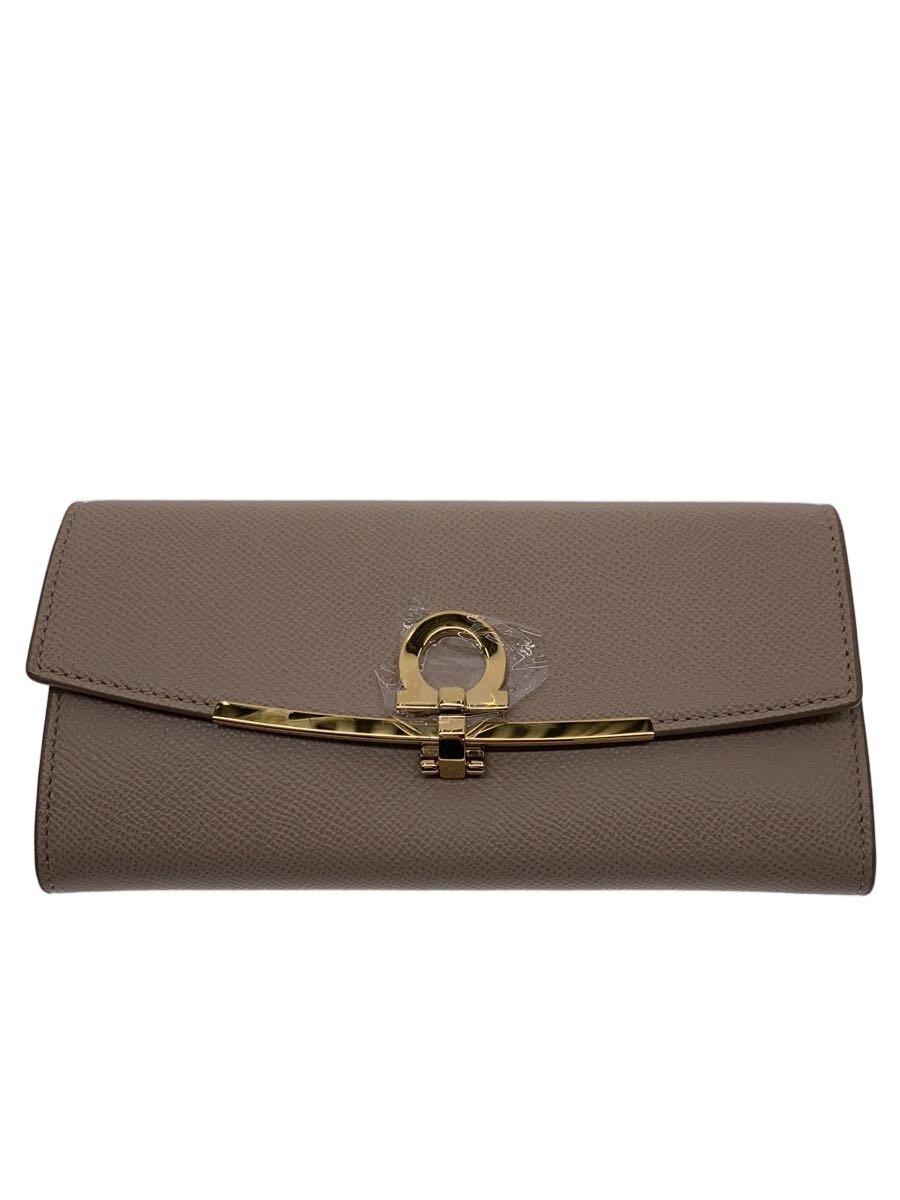 【中古】Salvatore Ferragamo◆長財布/--/BEG/レディース/JP-22-D150【服飾雑貨他】