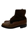 【中古】CROCKETT&JONES◆レースアップブーツ/UK7/BRW/レザー【シューズ】(4)