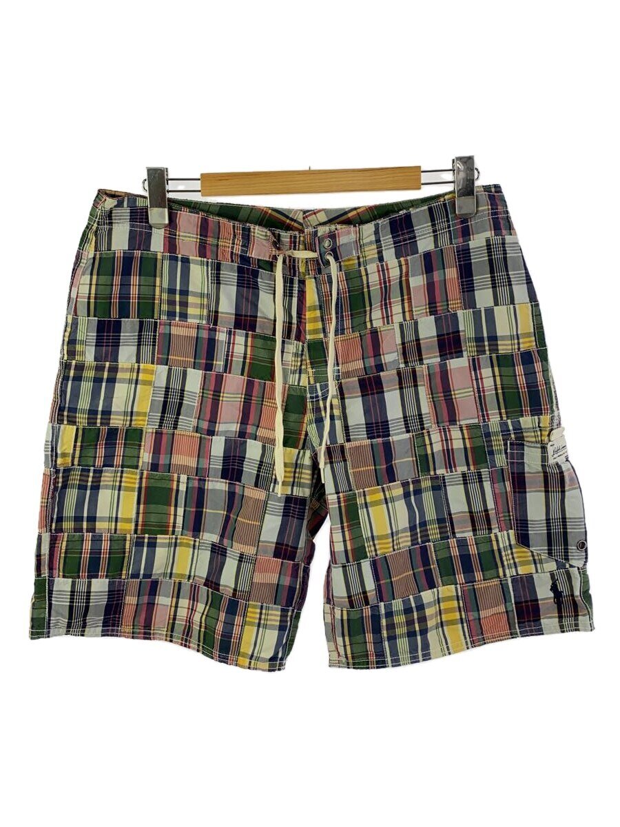 【中古】POLO RALPH LAUREN◆ショートパンツ/34/コットン/マルチカラー/チェック/マドラス/パッチワーク//【メンズウェア】