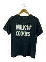 【中古】NUMBER (N)INE◆15SS/BE@RTEE MILK & COOKIES/Tシャツ/2/コットン/BLK/無地【メンズウェア】