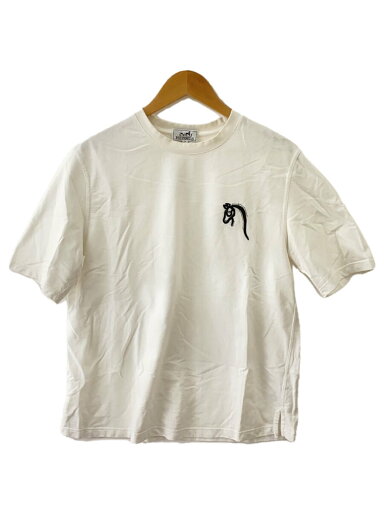 【中古】HERMES◆Tシャツ/M/コットン/WHT/12-5751【メンズウェア】 【中古】HERMES◆Tシャツ/M/コットン/WHT/12-5751【メンズウェア】