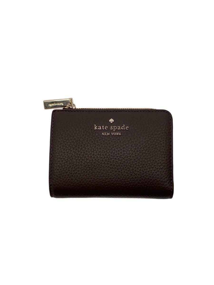 【中古】kate spade new york◆レナ スモール L-ジップ ウォレット/PVC/BRW/無地/レ...