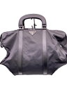 【中古】PRADA◆ボストンバッグ/ナイロン/BLK/無地/V127S【バッグ】