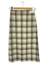 【中古】MACKINTOSH PHILOSOPHY◆23AW/タータンチェックセミタイトスカート/36/ポリエステル/BEG/チェック/H5S08-154-03【レディースウェア】
