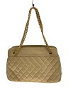 【中古】CHANEL◆マトラッセ/ショルダーバッグ/レザー/BEG/無地【バッグ】
