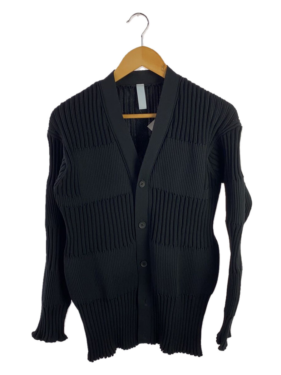【中古】CFCL◆カーディガン(薄手)/3/ポリエステル/BLK/無地/fluted cardigan 1【メンズウェア】