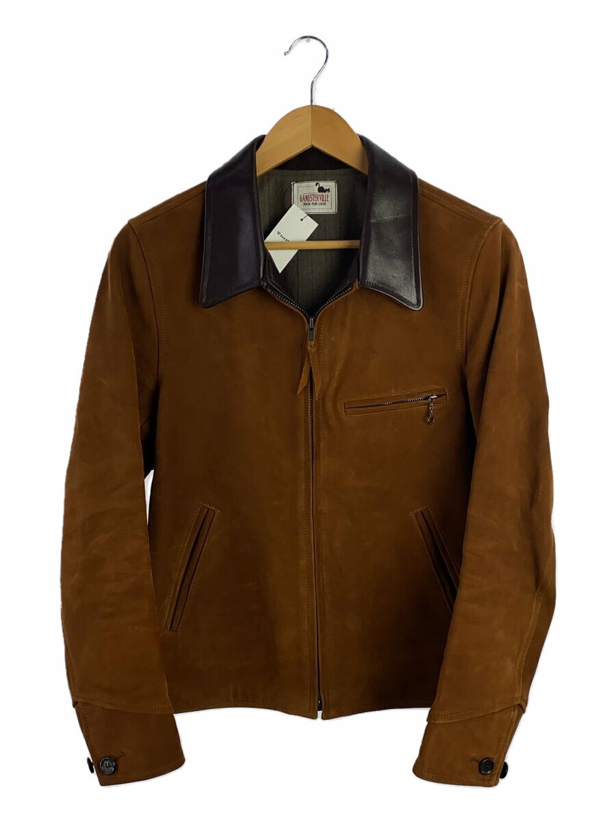 【中古】GANGSTERVILLE◆レザージャケット・ブルゾン/S/馬革/CML/無地//【メンズウェア】