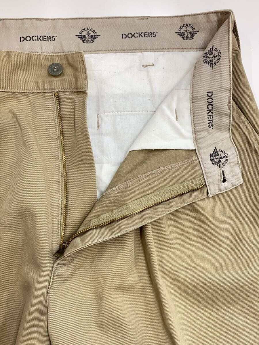 【中古】DOCKERS◆スラックスパンツ/--/コットン/BEG/90s/2タックチノパン【メンズウェア】
