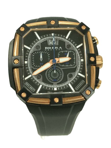 【中古】BRERA OROLOGI◆SUPER SPORTIVO SQUAREクォーツ腕時計/アナログ/ラバー/BLK/BLK/BRSS2C460【服飾雑貨他】 【中古】BRERA OROLOGI◆SUPER SPORTIVO SQUAREクォーツ腕時計/アナログ/ラバー/BLK/BLK/BRSS2C460【服飾雑貨他】