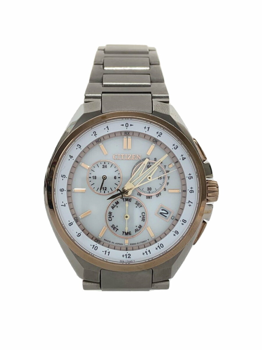 【中古】CITIZEN◆クォーツ腕時計/アナログ/ステンレス/WHT/SLV/SS/E660-S124433【服飾雑貨他】