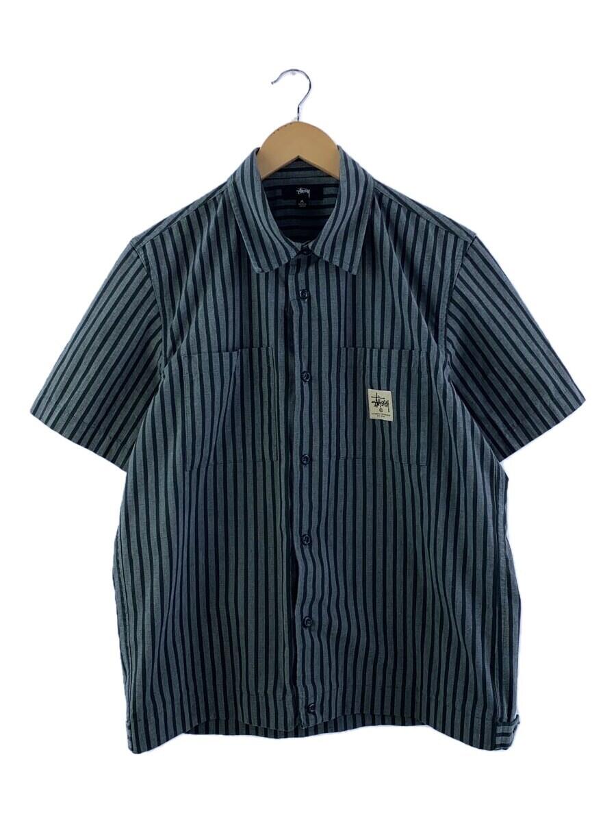 【中古】STUSSY◆Striped Garage/半袖シャ