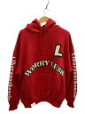 【中古】LIBERE◆WORRY LESS/パーカー/S/コットン/RED【メンズウェア】