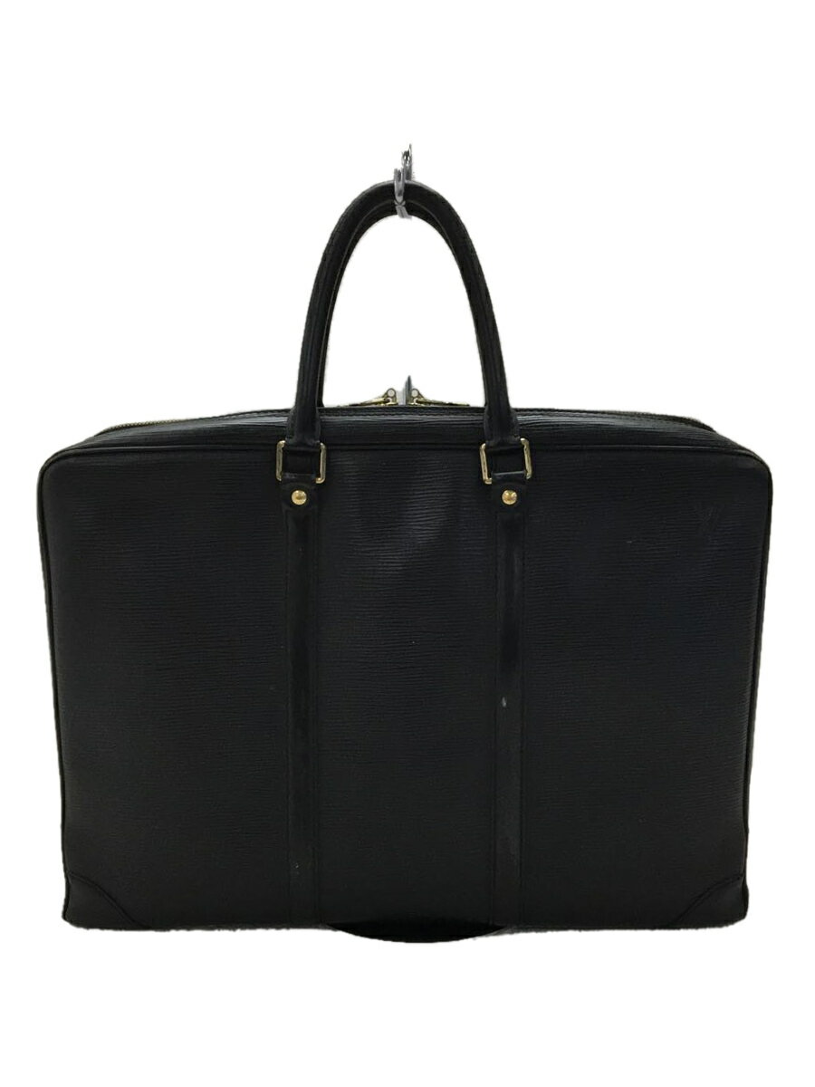 【中古】LOUIS VUITTON◆ポルトドキュマンヴォワヤージュ_エピ_BLK/レザー/BLK【バッグ】