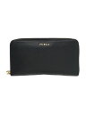 【中古】FURLA◆長財布/レザー/BLK/無地/メンズ/851530【服飾雑貨他】