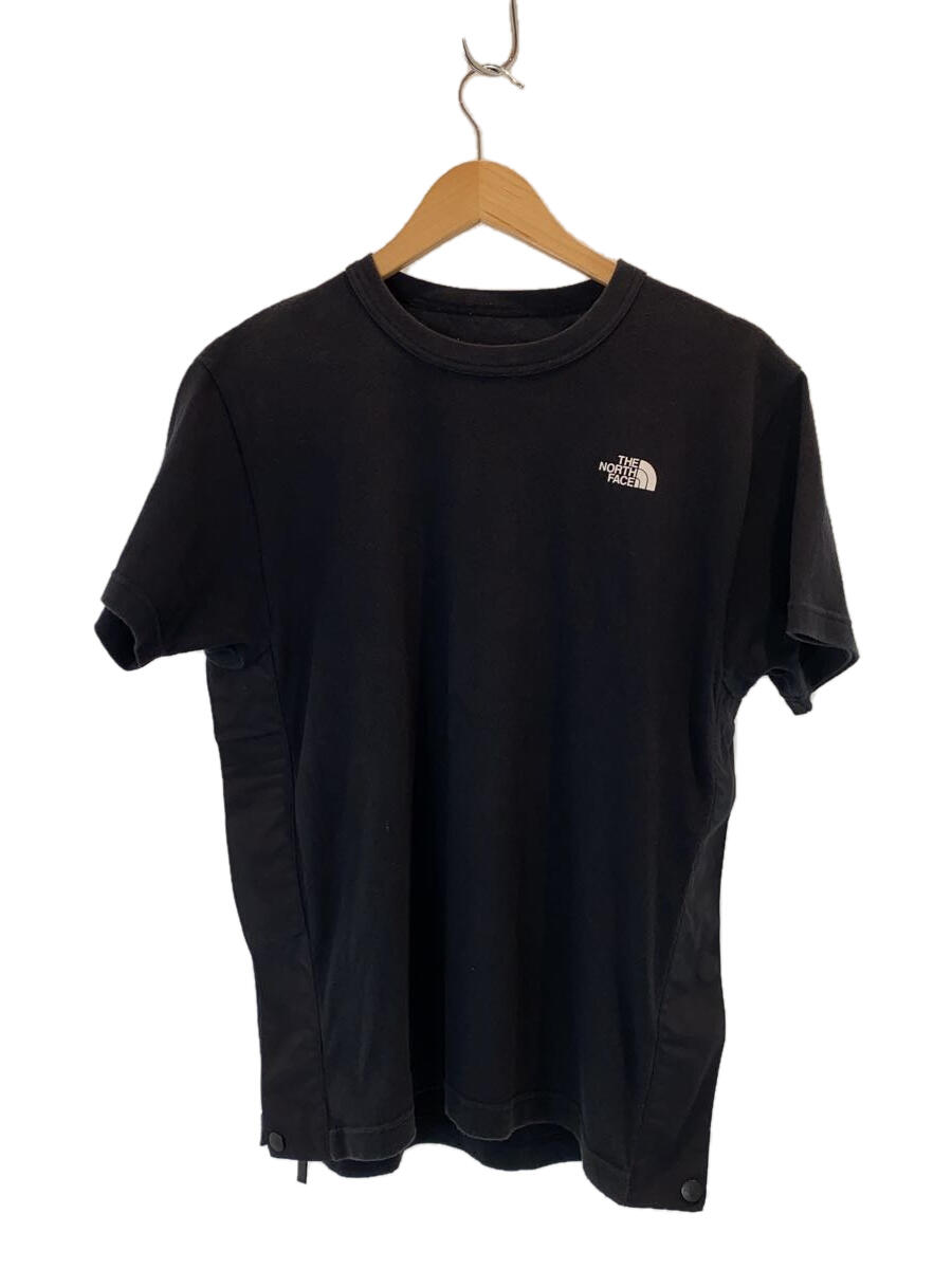 【中古】THE NORTH FACE◆Tシャツ/S/コットン/BLK/無地/NT8174SA/ サイドジップTシャツ/使用感有り【メンズウェア】