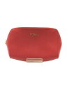 【中古】FURLA◆ポーチ/レーヨン/RED