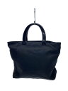 【中古】PRADA◆三角ロゴ/トライアングロゴ/トートバッグ/ナイロン/プラスチックハンドル/ブラック/無地【バッグ】