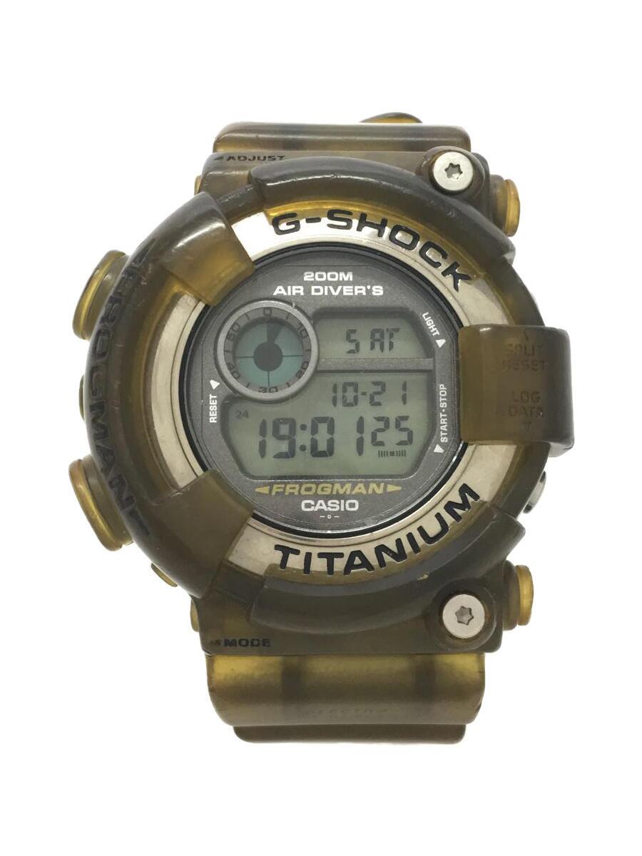 【中古】CASIO◆クォーツ腕時計/デジタル/ラバー/KHK/DW-8200【服飾雑貨他】