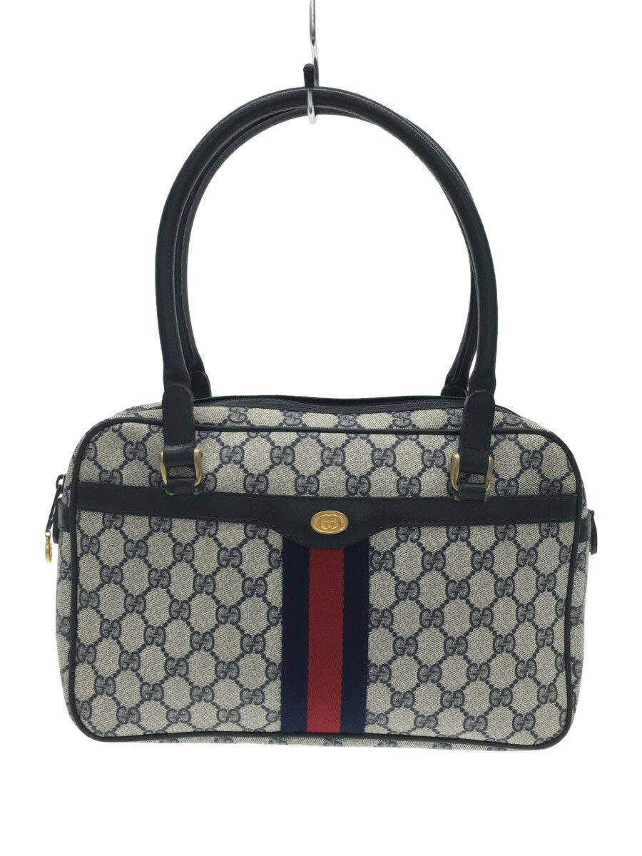 【中古】GUCCI◆ハンドバッグ/PVC/GRY/総柄【バッグ】