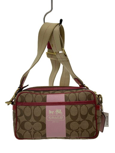 【中古】COACH◆シグネチャー/ショルダーバッグ/PVC/BEG/総柄【バッグ】 【中古】COACH◆シグネチャー/ショルダーバッグ/PVC/BEG/総柄【バッグ】