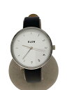 【中古】KLON◆クォーツ腕時計/アナログ/レザー/WHT/GRY【服飾雑貨他】(2)