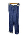 【中古】CHANEL◆ストレートパンツ/34/リネン/BLU/P51039V37833【レディースウェア】