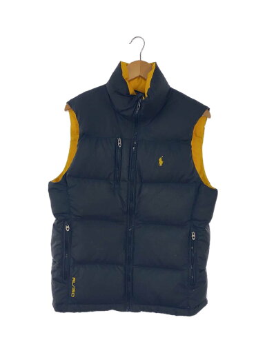【中古】POLO RALPH LAUREN◆ダウンベスト/S/ポリエステル/BLK/汚れ有【メンズウェア】 【中古】POLO RALPH LAUREN◆ダウンベスト/S/ポリエステル/BLK/汚れ有【メンズウェア】