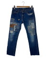 【中古】HYSTERIC GLAMOUR◆ストレートパンツ/パッチワーク/M/デニム/IDG/2AP-3606【レディースウェア】(4)