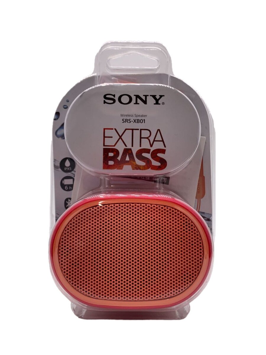 【中古】SONY◆Bluetoothスピーカー SRS-XB01 (R) [レッド]【家電・ビジュアル・オーディオ】(2)