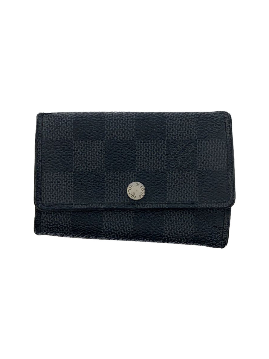 【中古】LOUIS VUITTON◆ミュルティクレ6_ダミエ・グラフィット/ブラック/N62662/6連キーケース/角割れ有【服飾雑貨他】