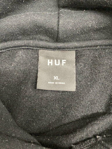 【中古】HUF◆パーカー/XL/コットン/ブラック/毛玉有/ロゴ【メンズウェア】