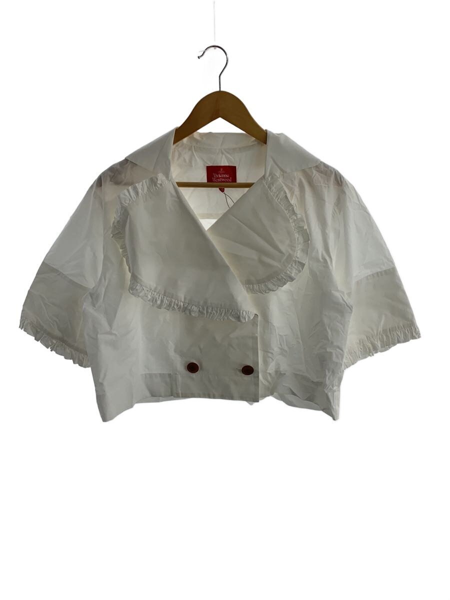 Vivienne Westwood RED LABEL◆20ss/フリルビッグカラージャケット/コットン/WHT/17-13-421002