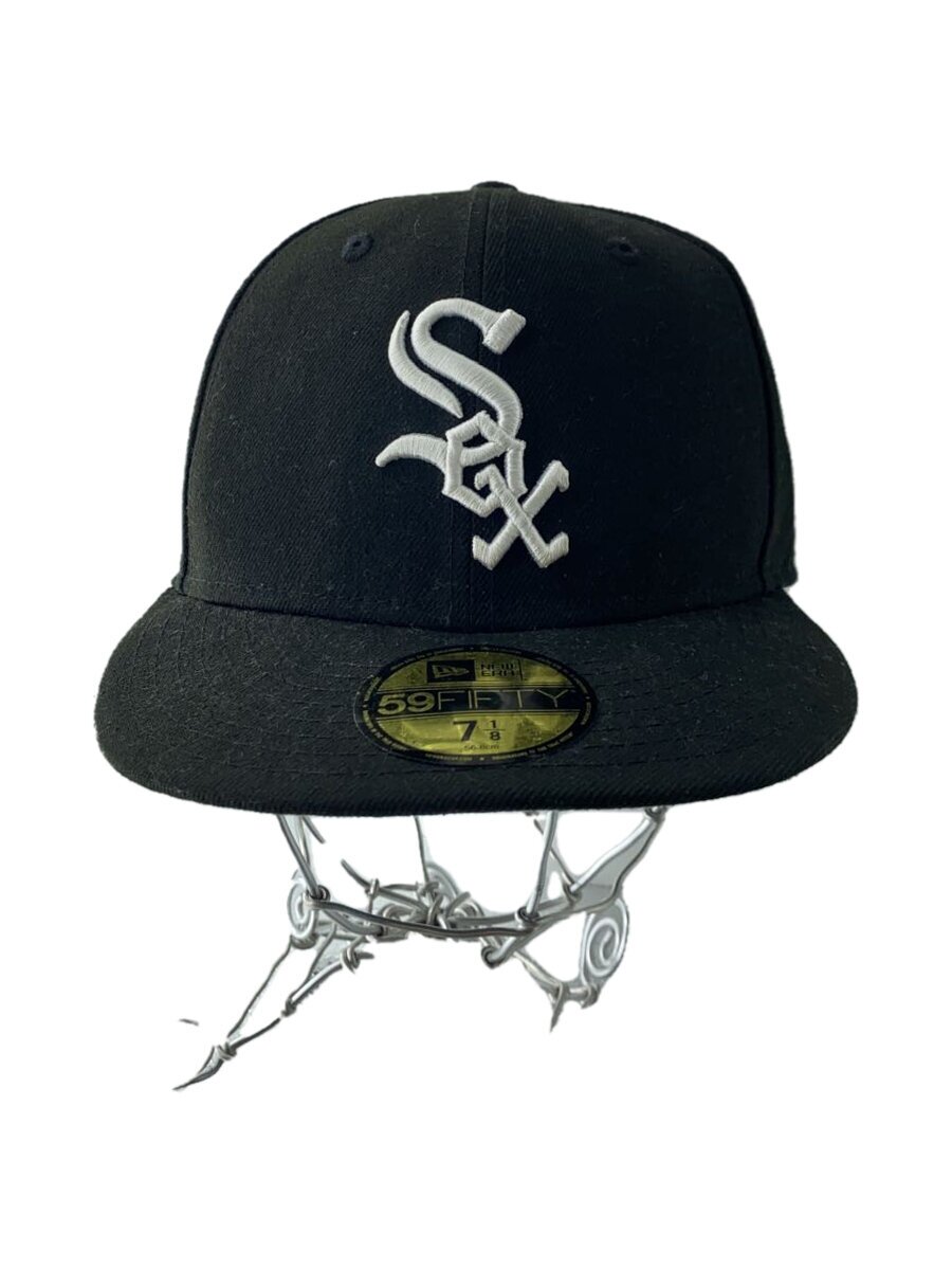 【中古】NEW ERA◆キャップ/7 1/8/コットン/BLK/メンズ【服飾雑貨他】