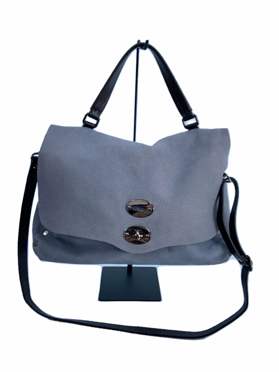 【中古】ZANELLATO◆ショルダーバッグ/レザー/GRY/無地【バッグ】