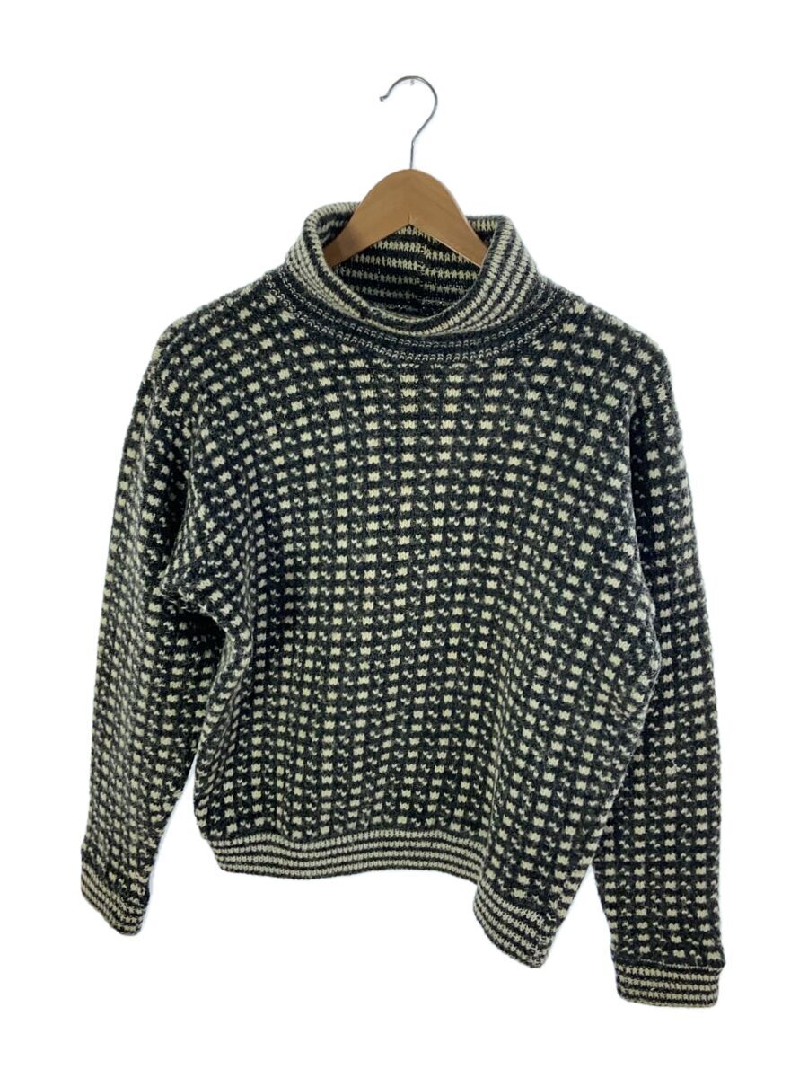 【中古】DEVOLD◆Vintage/80s~/タートルネックニットセーター/バーズアイ/ノルウェー製/SIZE:L/グレー【メンズウェア】